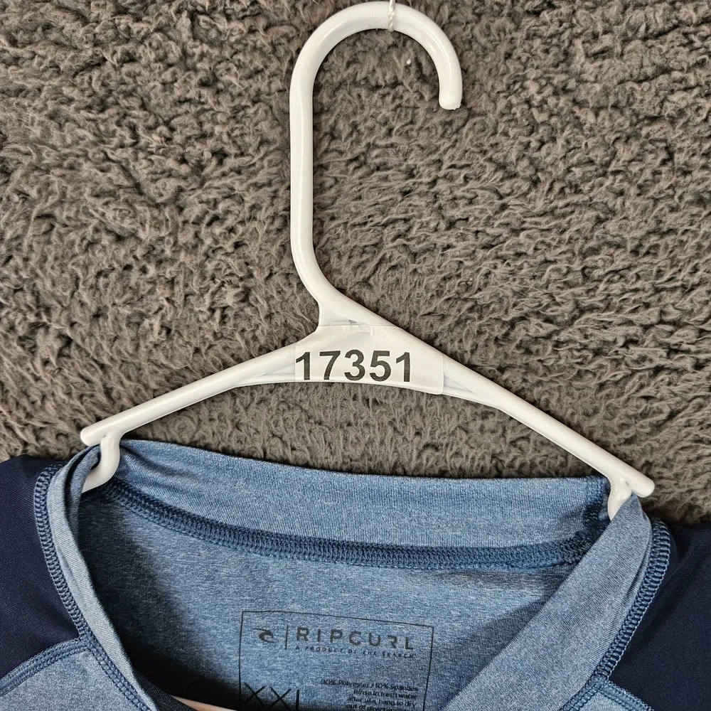 Rip Curl Rash Guard Kids XXL Blue Long Sleeve‎ Crew Neck Surf UV-Protective